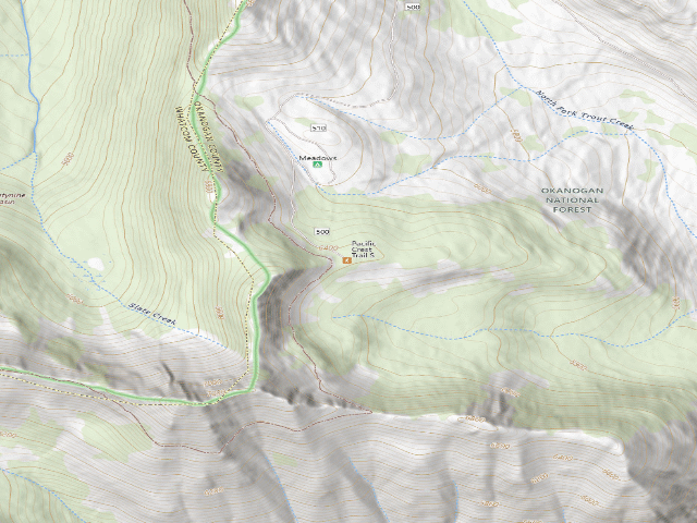 USGS topographic map of Okanogan County