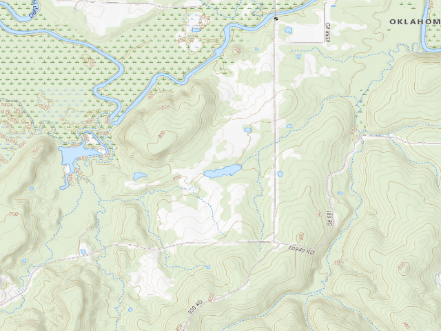 USGS topographic map of Okmulgee PHA Entrance 4 Camping Area (Okmulgee WMA)