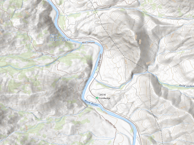 USGS topographic map of Old Goldledge Dispersed Camping