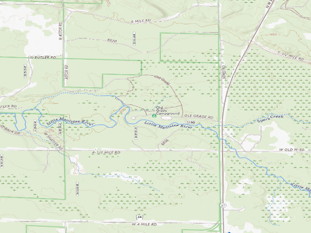 USGS topographic map of Old Grade Campground