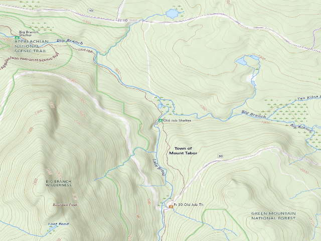 USGS topographic map of Old Job Shelter