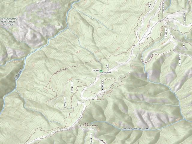 USGS topographic map of Old Mill Campground