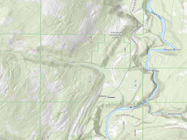USGS topographic map of Old Moyie Dam 01