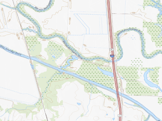 USGS topographic map of Old Town Access