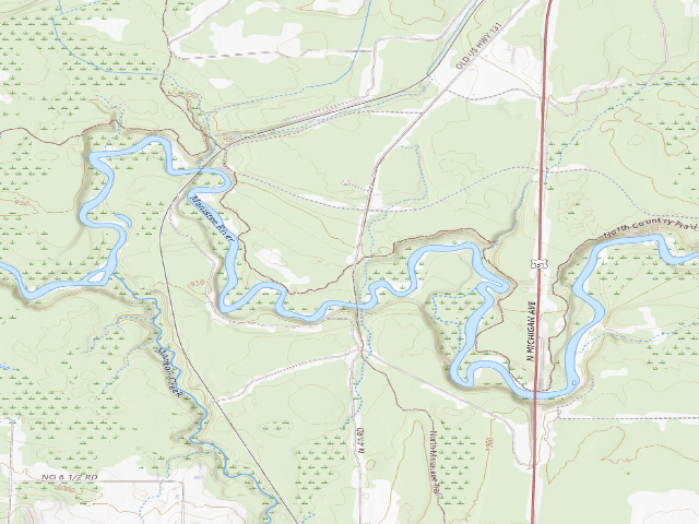 USGS topographic map of Old US- 131 State Forest Campground