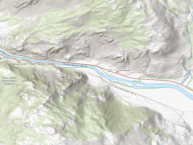 USGS topographic map of Old Yellowstone Trail-001B
