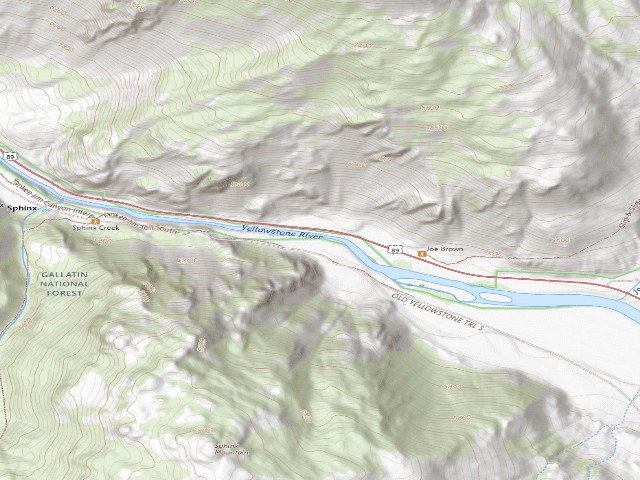 USGS topographic map of Old Yellowstonw Trail-001D