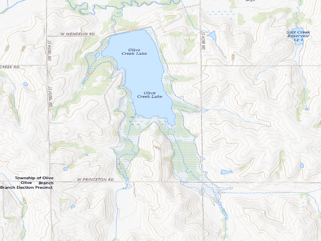 USGS topographic map of Olive Creek WMA