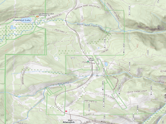 USGS topographic map of Olive Ridge Campground