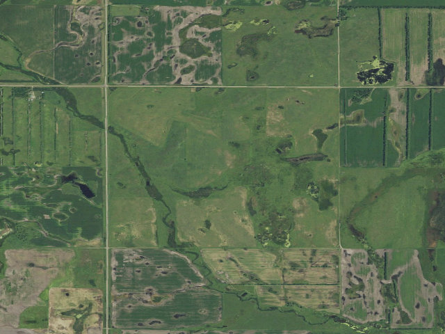 Aerial image of Olson WMA (Barnes County)