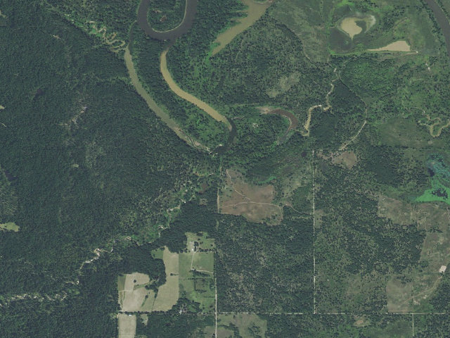 Aerial image of One Creek (Hugo WMA)