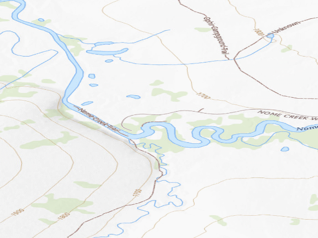 USGS topographic map of Ophir Creek Campground (Nome Creek Valley, White Mountains NRA)