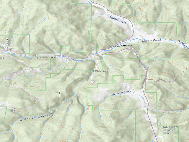 USGS topographic map of Ophir Creek