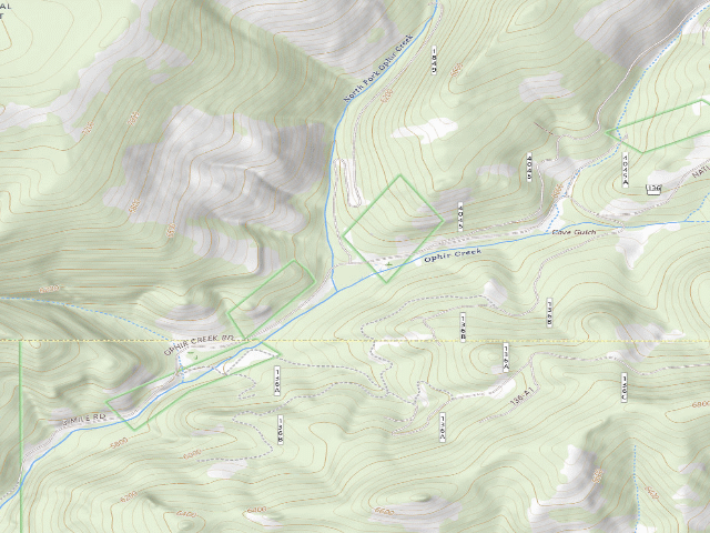 USGS topographic map of Ophir Rd 136 021
