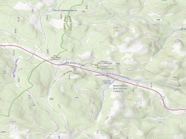 USGS topographic map of Oregon Campground