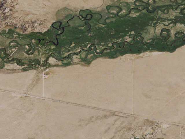 Aerial image of Oregon, Mormon Pioneer, California & Pony Express National Historic Trails Corridor