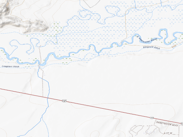 USGS topographic map of Oregon, Mormon Pioneer, California & Pony Express National Historic Trails Corridor