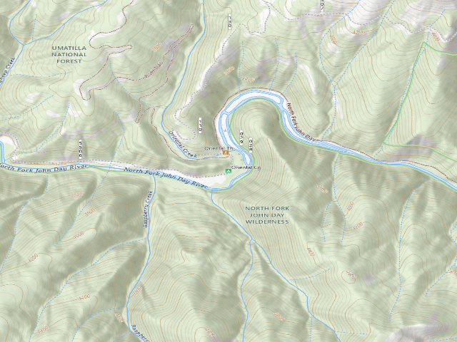 USGS topographic map of Oriental Campground