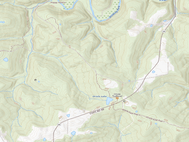 USGS topographic map of Oriole Roadside Dispersed Campsite 2 (Hoosier NF)