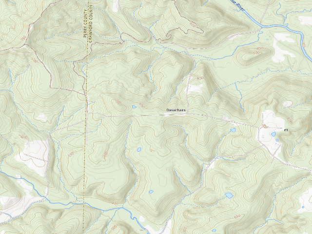 USGS topographic map of Oriole Roadside Dispersed Campsite 4 (Hoosier NF)