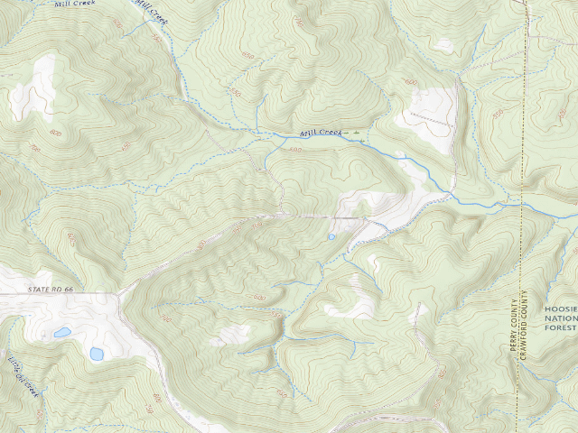 USGS topographic map of Oriole Roadside Dispersed Campsite 5 (Hoosier NF)