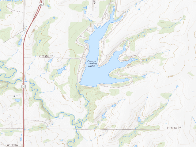 USGS topographic map of Osage State Fishing Lake