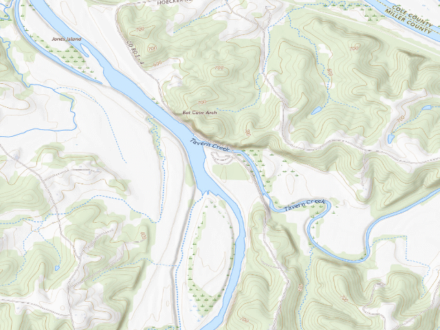 USGS topographic map of Osage-Tavern Access