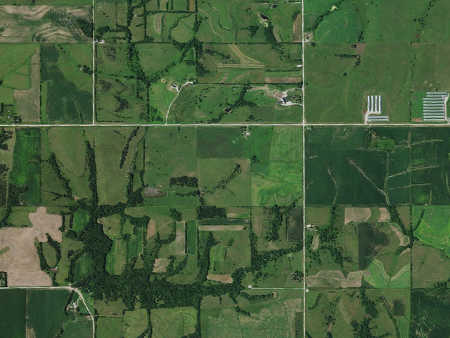 Aerial image of Osage WMA
