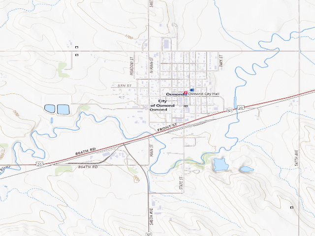 USGS topographic map of Osmond City Park (Poolside Park)