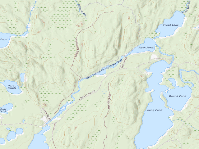 USGS topographic map of Oswegatchie Campsite (Watsons East Triangle Wild Forest)