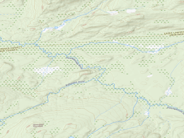 USGS topographic map of Oswegatchie River Campsite 10 (Five Ponds Wilderness)