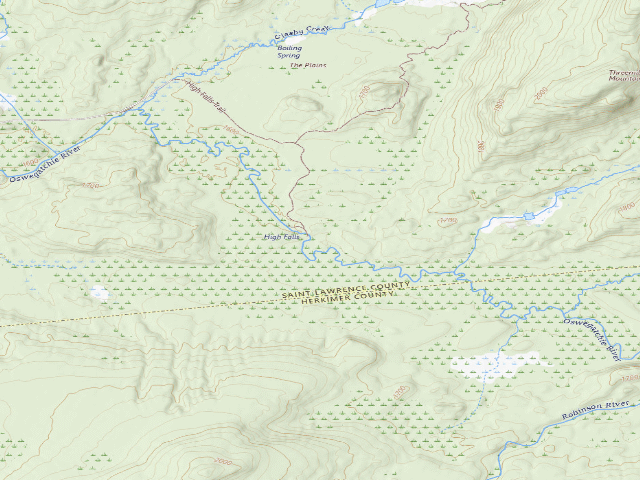 USGS topographic map of Oswegatchie River Campsite 14 (Five Ponds Wilderness)