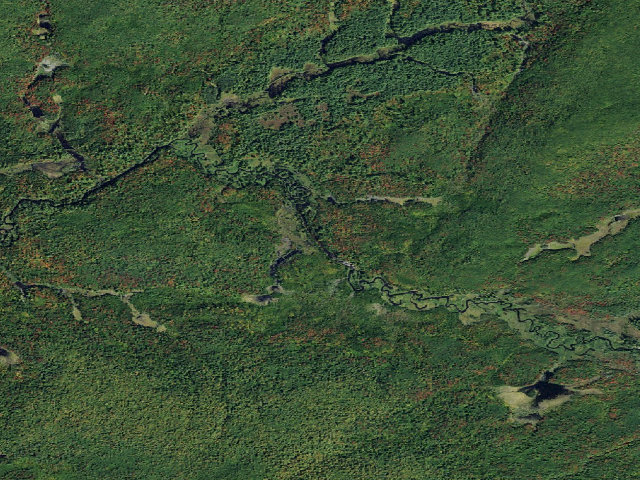 Aerial image of Oswegatchie River Campsite 17 (Five Ponds Wilderness)