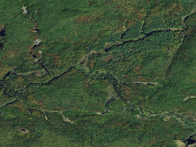Aerial image of Oswegatchie River Campsite 20 (Five Ponds Wilderness)