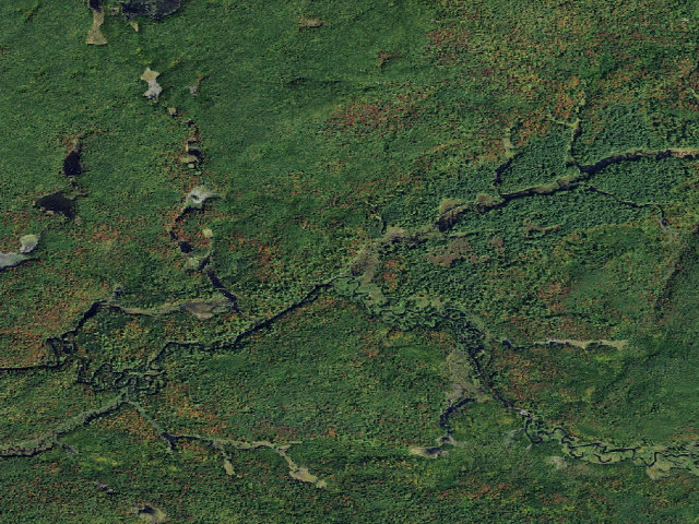 Aerial image of Oswegatchie River Campsite 21 (Five Ponds Wilderness)