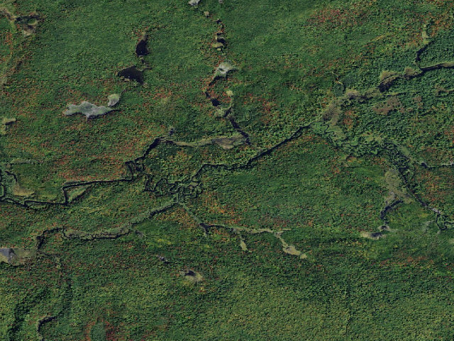 Aerial image of Oswegatchie River Campsite 22 (Five Ponds Wilderness)
