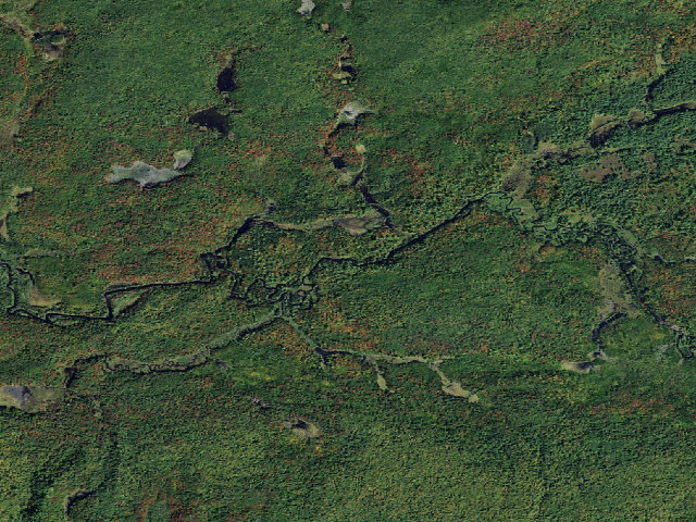 Aerial image of Oswegatchie River Campsite 23 (Five Ponds Wilderness)