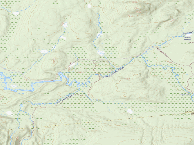 USGS topographic map of Oswegatchie River Campsite 24 (Five Ponds Wilderness)