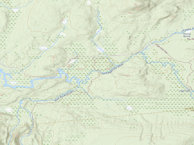 USGS topographic map of Oswegatchie River Campsite 25 (Five Ponds Wilderness)