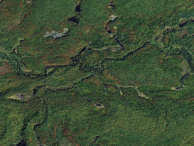 Aerial image of Oswegatchie River Campsite 26 (Five Ponds Wilderness)