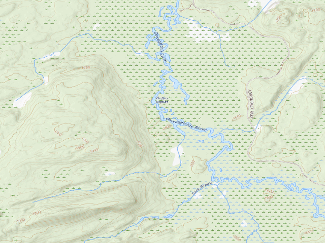 USGS topographic map of Oswegatchie River Campsite 37 (Five Ponds Wilderness)