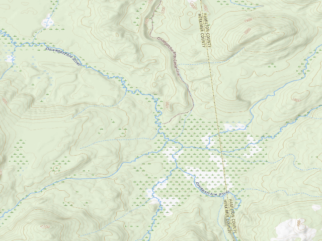 USGS topographic map of Oswegatchie River Campsite 4 (Five Ponds Wilderness)