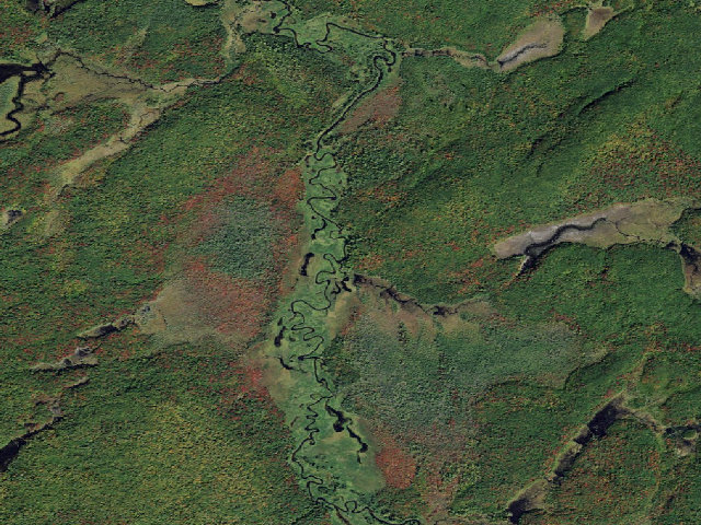 Aerial image of Oswegatchie River Campsite 41 B (Five Ponds Wilderness)