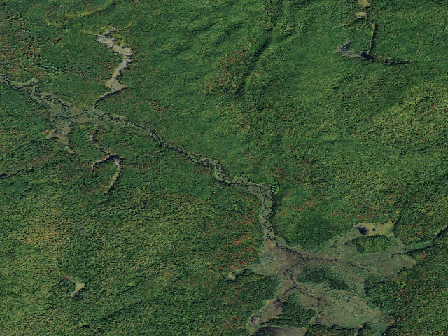 Aerial image of Oswegatchie River Campsite  5 (Five Ponds Wilderness)