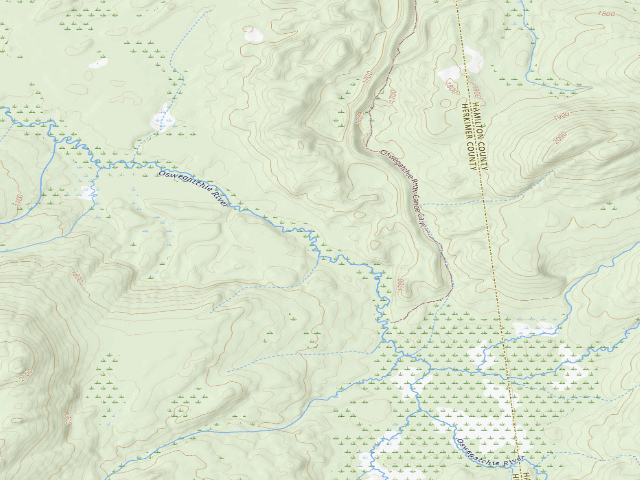 USGS topographic map of Oswegatchie River Campsite  5 (Five Ponds Wilderness)