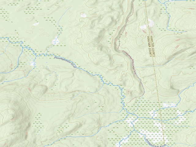 USGS topographic map of Oswegatchie River Campsite 6 (Five Ponds Wilderness)