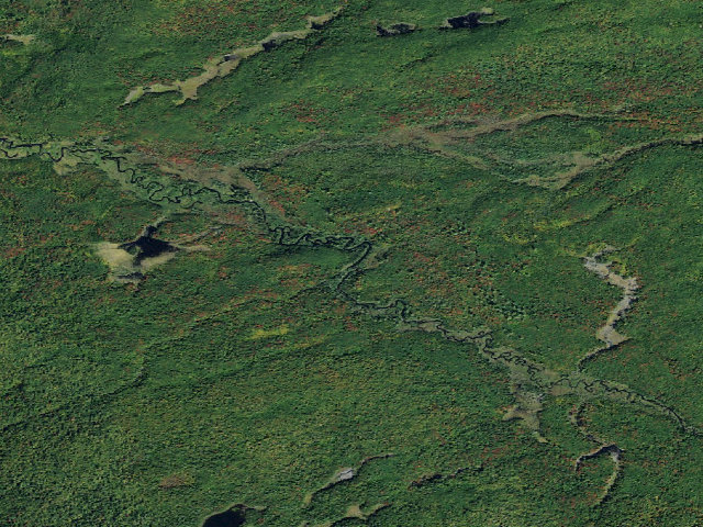 Aerial image of Oswegatchie River Campsite  9 (Five Ponds Wilderness)