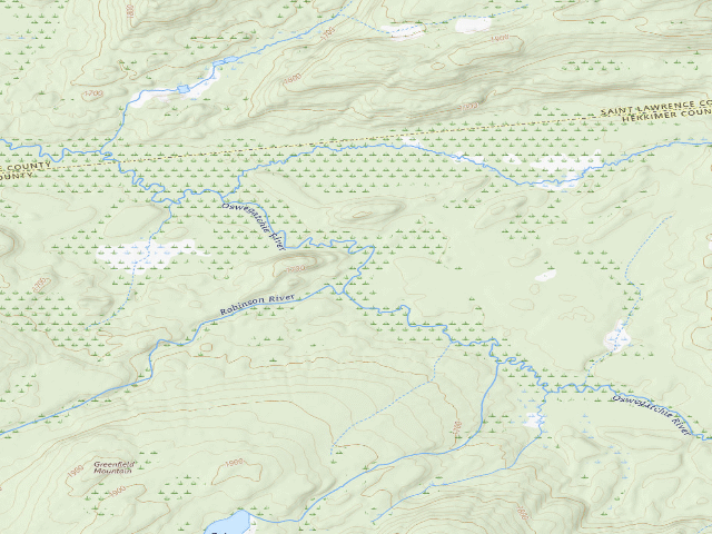 USGS topographic map of Oswegatchie River Campsite  9 (Five Ponds Wilderness)