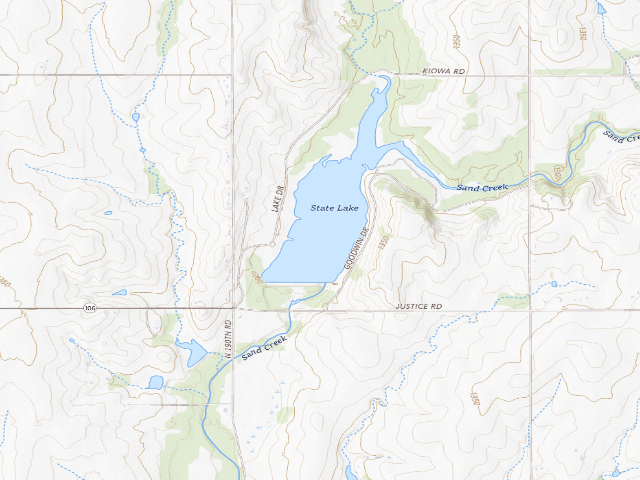 USGS topographic map of Ottawa State Fishing Lake