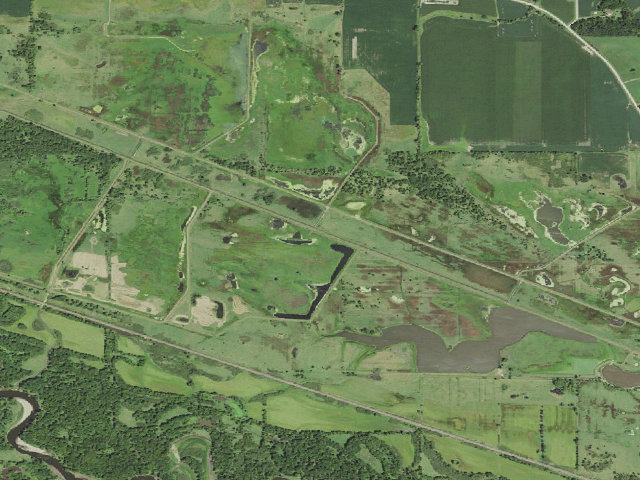 Aerial image of Otter Creek Marsh WMA